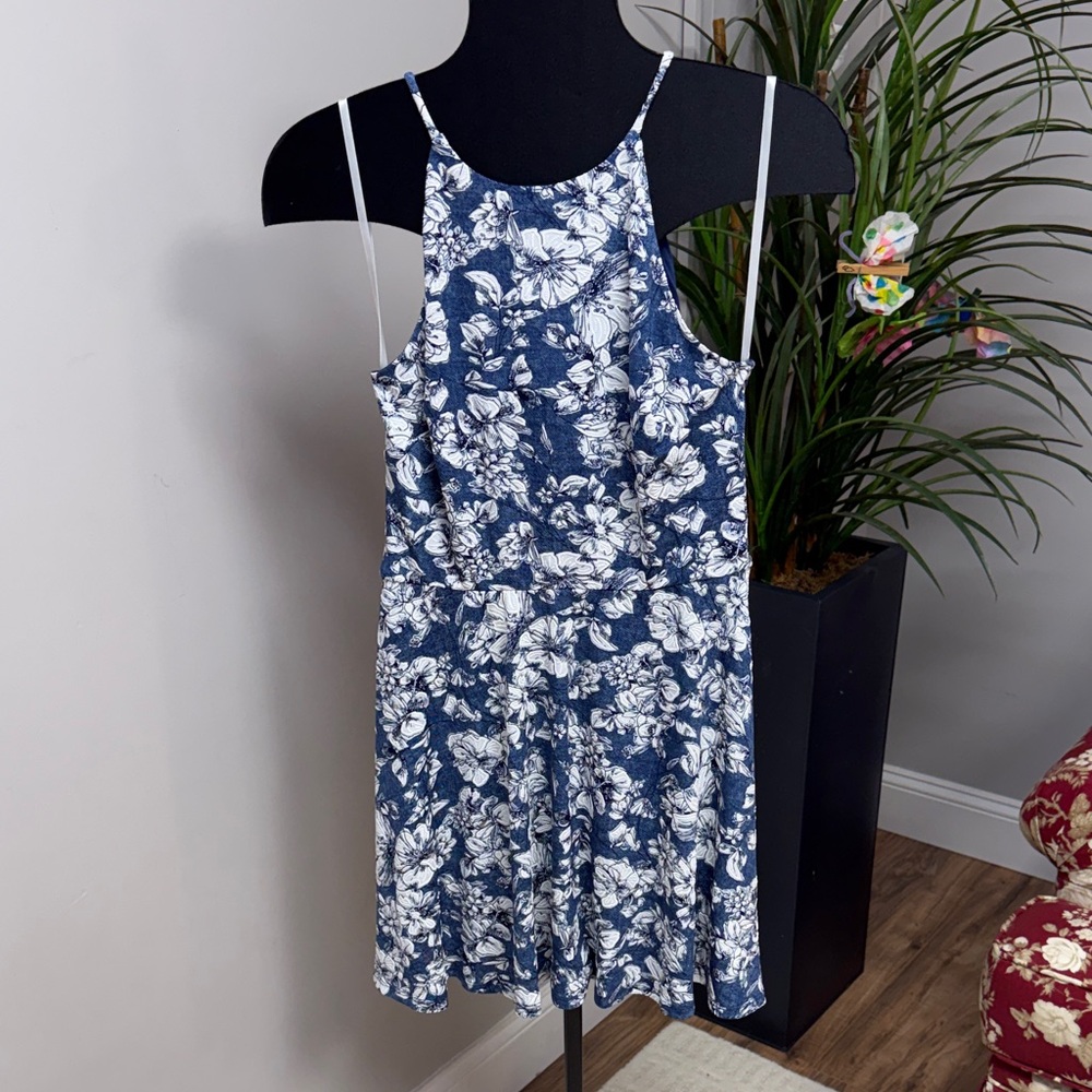 Navy Floral Women's Mini Dress